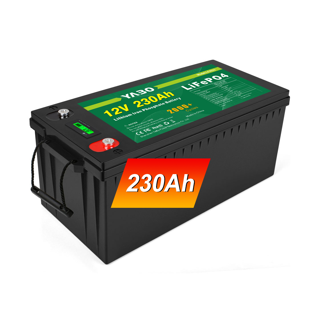 YABO 12V 230Ah LiFePO4-batterij met hoge temperatuurtolerantie voor huisopslag